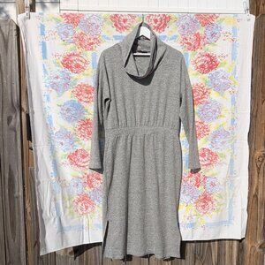 LOFT Large Gray Cowl Neck Lounge Dress Rayon/Poly/Spandex